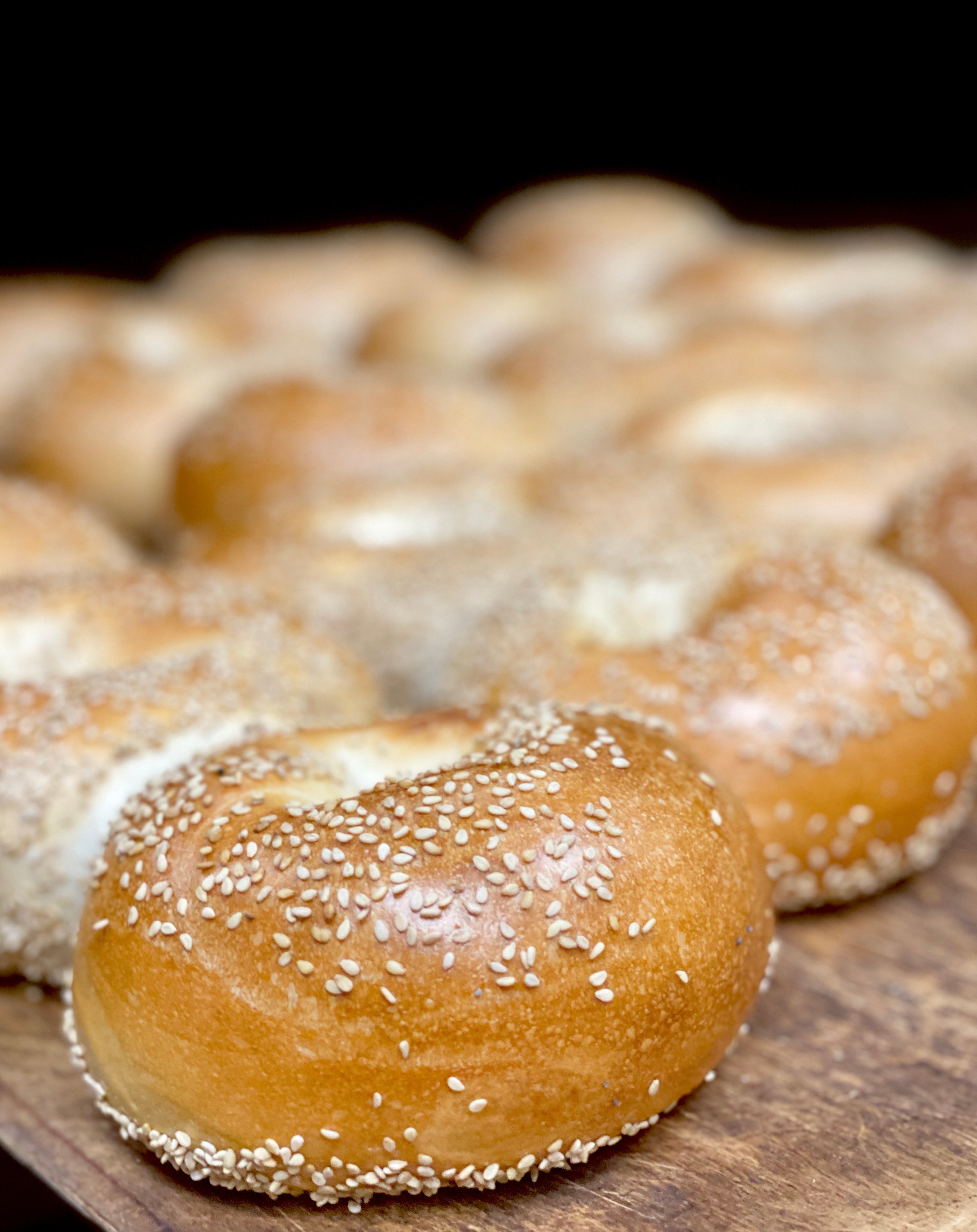 sesame bagel with cream cheese