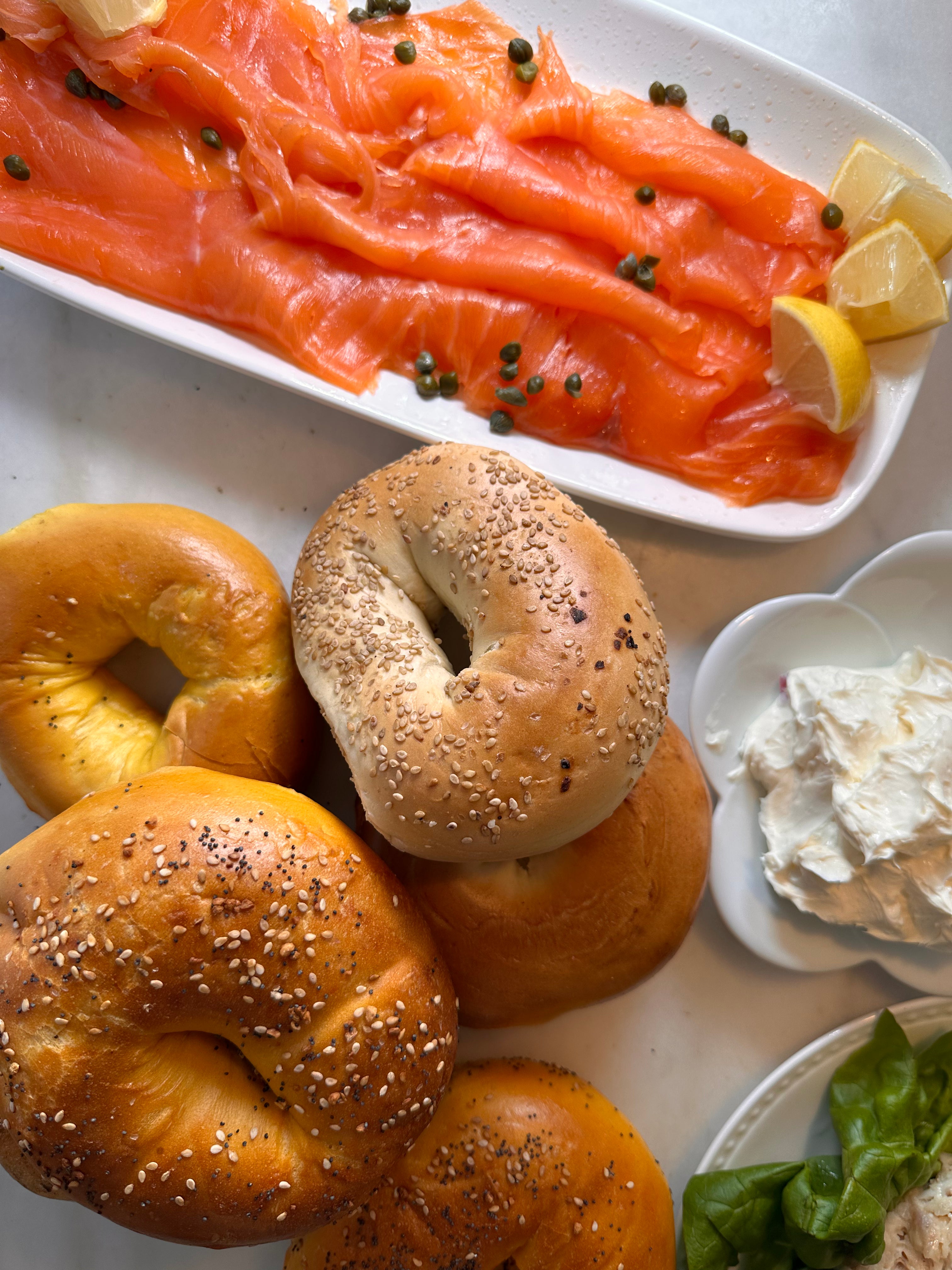 Salmon Cream Cheese Bagels 